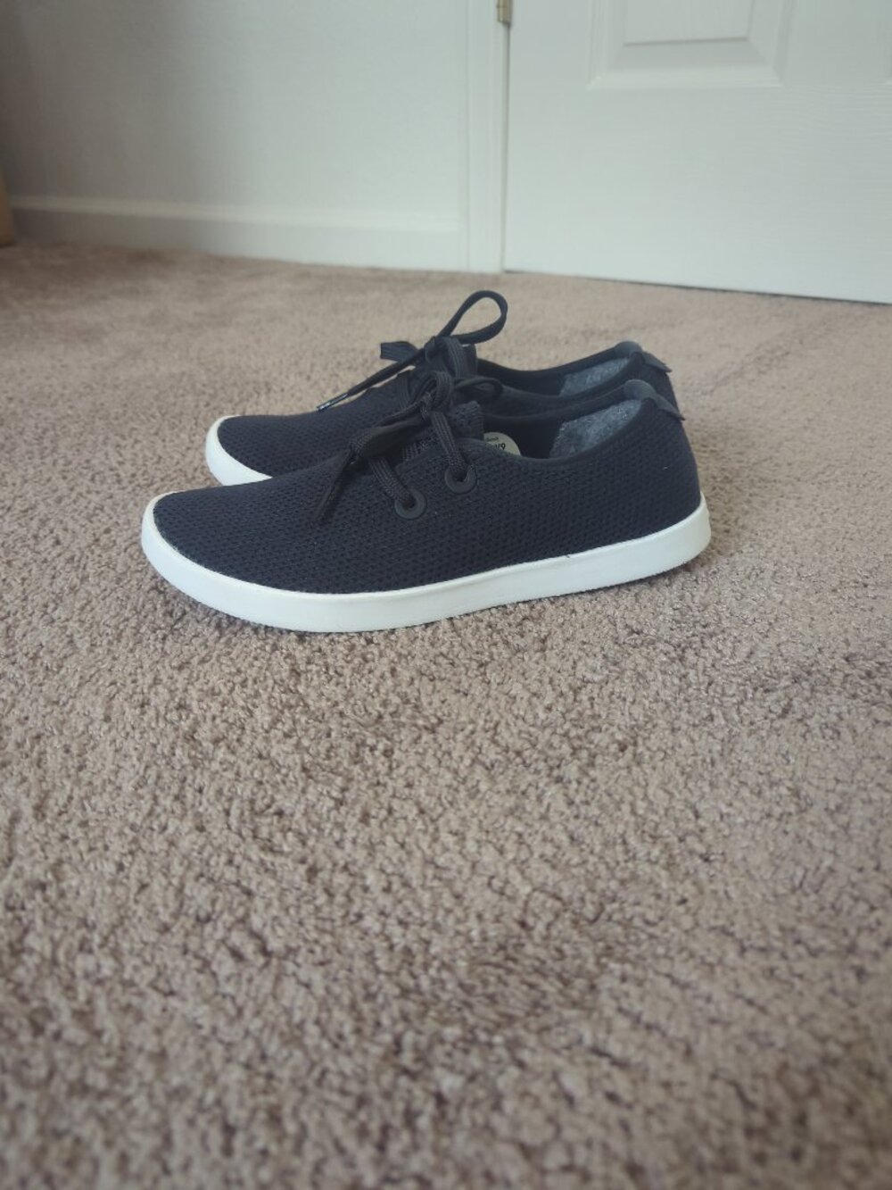 Allbirds Tree Skippers Womens 9 Navy Blue Knit Lace Up Boat Shoes Sneakers